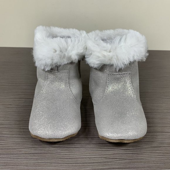 Robeez 'Thea Twinkle' Bootie, Grey Leather, Walker Size 24 months - Picture 2 of 11